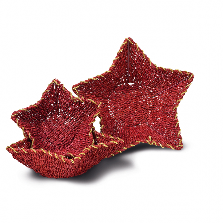 Weihnachtsschalenkorb sternförmig, rot